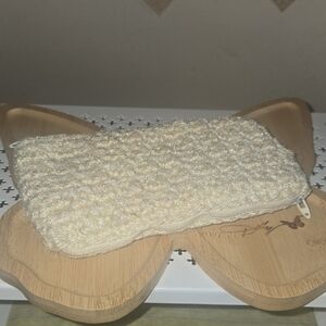 Cream Textured Clutch